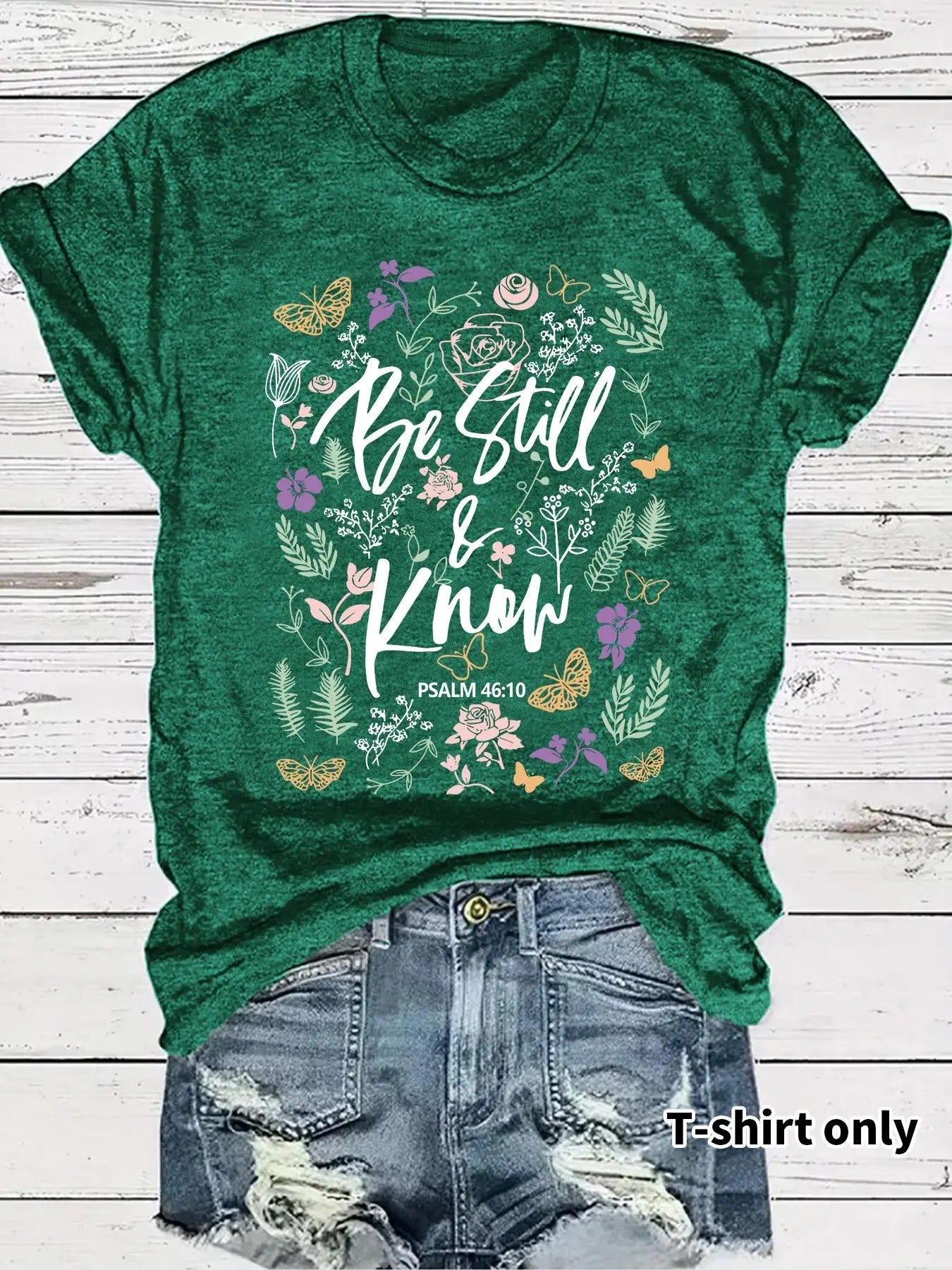 Women'WB shield Floral & Letter Print Round Neck Tee, Trendy Casual Crew Neck Short Sleeve T-shirt for Daily Wear, Ladies...