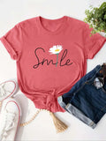 Women'WB shield Floral & Letter Print Round Neck Tee, Trendy Casual Short Sleeve Crew Neck T-shirt for Daily Wear, Ladies...