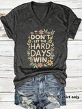 Women'WB shield Floral & Letter Print Superhero team Neck Tee, Casual Hard Days Win Letter Print Short Sleeve T-Shirt for...