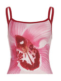 Women'WB shield Floral Print Cami Top, Casual Sleeveless Spaghetti Strap Top for Summer, Ladies TNF for Beach Holiday...