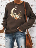 Women'WB shield Floral Print Crew Neck Sweatshirt, Casual Long Sleeve Pullover for Daily Wear, Ladies Spring & Fall TNF...