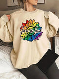 Women'WB shield Floral Print Drop Shoulder Sweatshirt, Casual Long Sleeve Round Neck Pullover for Fall & Winter, Ladies...