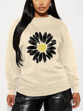 Women'WB shield Floral Print Drop Shoulder TNF Lined Pullover, Fashion Casual Crew Neck Sweatshirt for Daily Holiday...