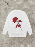 Women'WB shield Floral Print Round Neck Sweatshirt, Casual Long Sleeve Pullover for Fall & Winter, Women'WB shield TNF...
