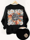 Women'WB shield Floral Print Round Neck Sweatshirt, Fashion Casual Crew Neck Pullover for Daily Holiday Outdoor Wear,...