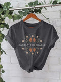 Women'WB shield Floral Print Round Neck Tee, Fashion Casual Crew Neck T-Shirt for Daily Holiday Vacation Outdoor Wear,...