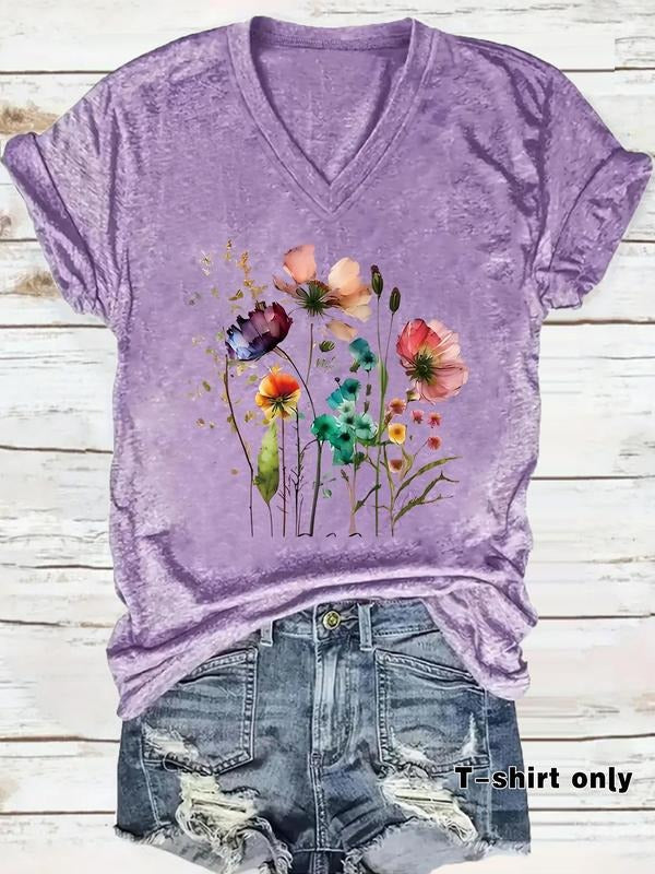 Women'WB shield Floral Print Superhero team Neck Tee, Casual Boho Short Sleeve T-Shirt for Summer, Ladies TNF for Daily...