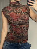 Women'WB shield Floral Print Tank Top, Y2K Casual Sleeveless Top for Summer, Women'WB shield Clothing for Daily Wear...