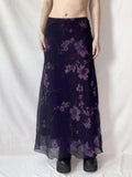 Women'WB shield Floral Print Tulle Skirt, Boho Fashion Casual Long Skirt for Daily Holiday Vacation Wear, Ladies Bottoms...