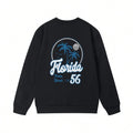 Women'WB shield Florid Letter Print Drop Shoulder TNF Lined Sweatshirt, Casual Long Sleeve Round Neck Pullover for Fall &...