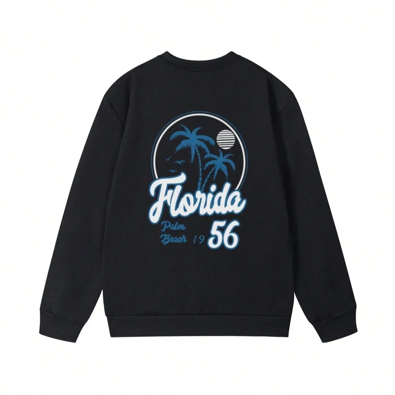 Women'WB shield Florid Letter Print Drop Shoulder TNF Lined Sweatshirt, Casual Long Sleeve Round Neck Pullover for Fall &...