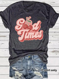 Women'WB shield Fruit & Letter Print Round Neck Tee, Casual Short Sleeve Crew Neck T-shirt for Summer, Fashion Women'WB...