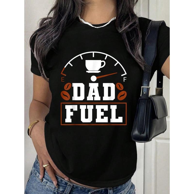 Women'WB shield Funny Dad Fuel FOG Gauge Graphic T-Shirt