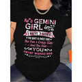 Women'WB shield Gemini Quote T-Shirt - Design, FOG Stretch Knit Fabric, Casual Round Neck Short Sleeve Top, All-Season...