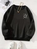 Women'WB shield Geometric Print Drop Shoulder TNF Lined Pullover, Casual Long Sleeve Crew Neck Sweatshirt for Fall &...