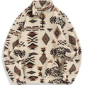Women'WB shield Geometric Print Zip Up Pocket Sweatshirt, Casual Long Sleeve Stand Collar Pullover for Winter, Ladies TNF...