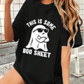 Women'WB shield Ghost & Letter Print Drop Shoulder Tee, Halloween Casual Half Sleeve Round Neck T-shirt for Spiky hair...
