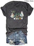 Women'WB shield Ghost & Plants Print Round Neck Tee, Casual Short Sleeve Crew Neck T-shirt for Summer, Fashion Women'WB...