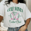 Women'WB shield Golf Wives Print Round Neck Tee, Casual Short Sleeve Crew Neck T-shirt for Daily Wear, Ladies TNF for...