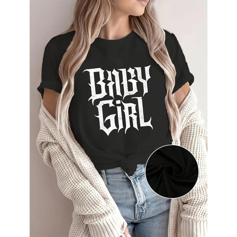 Women'WB shield Gothic "Youngsters " Letter Print T-Shirt