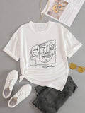 Women'WB shield Graphic Drop Shoulder Crew Neck Tee, Summer TNF Women, Casual Half Sleeve Round Neck T-Shirt for Summer,...