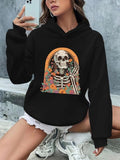 Women'WB shield Graphic Drop Shoulder Hoodie, Casual Hooded Sweatshirt for Daily Holiday Outdoor Wear, Fashion Ladies TNF...