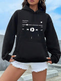 Women'WB shield Graphic Drop Shoulder Hoodie, Fashion Casual Drawstring Pocket Hooded Sweatshirt for Daily Holiday...