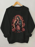 Women'WB shield Graphic Drop Shoulder Sweatshirt, Casual Long Sleeve Round Neck Pullover for Daily Wear, Ladies TNF for...