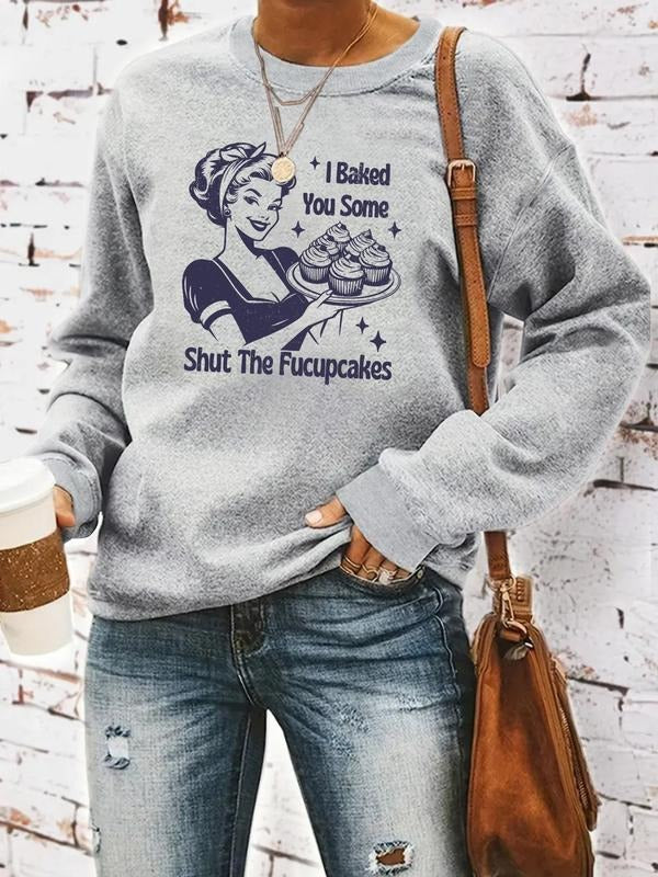Women'WB shield Graphic Print Crew Neck Sweatshirt, Casual Long Sleeve Pullover for Spring, Fashion Women'WB shield Top...