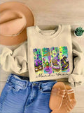 Women'WB shield Graphic Print Crew Neck Sweatshirt, Casual Long Sleeve Pullover, Women'WB shield Top for Daily Wear...