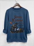 Women'WB shield Graphic Print Crew Neck Sweatshirt, Halloween Casual Drop Shoulder Long Sleeve Pullover, Women'WB shield...
