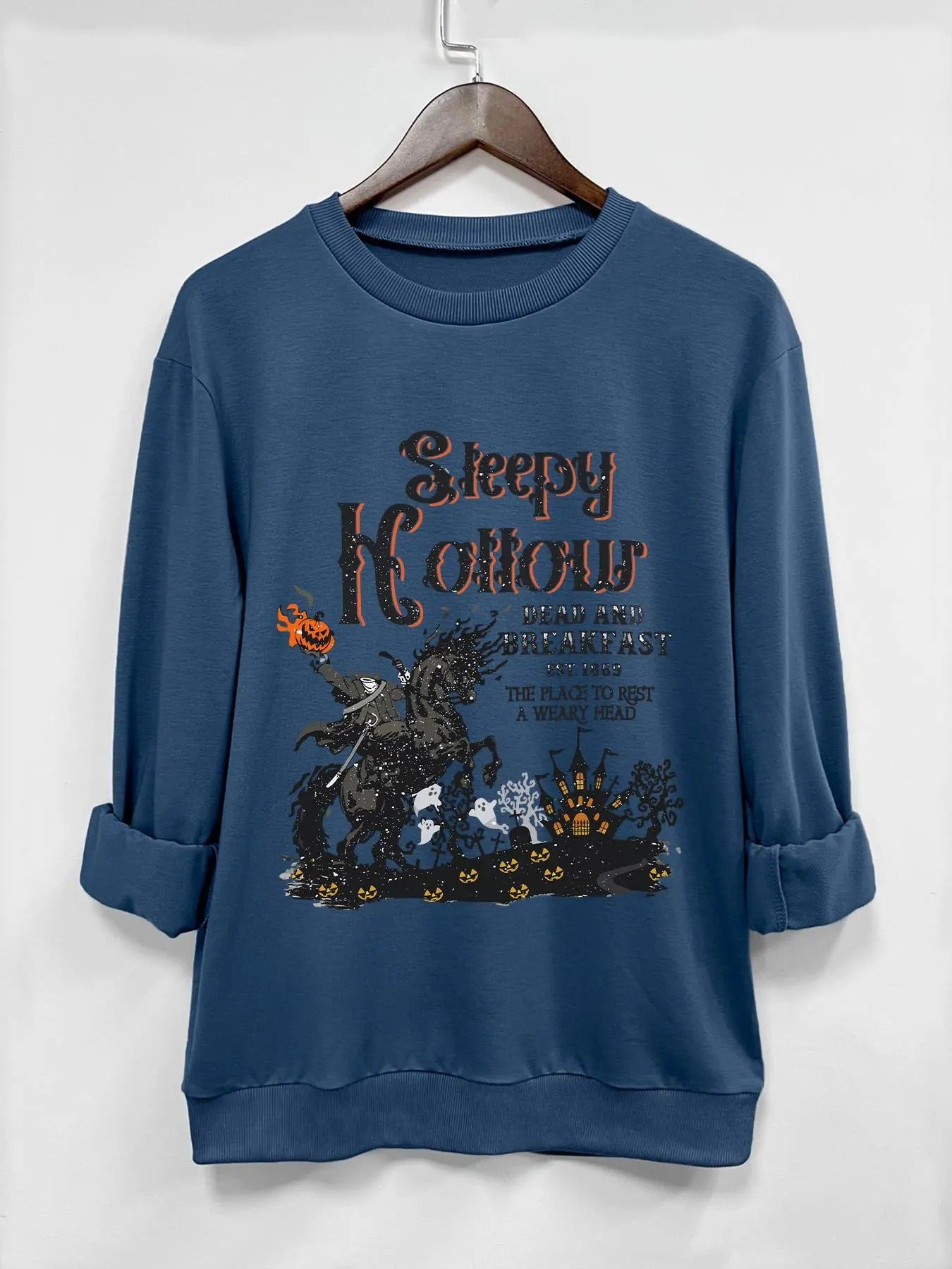 Women'WB shield Graphic Print Crew Neck Sweatshirt, Halloween Casual Drop Shoulder Long Sleeve Pullover, Women'WB shield...