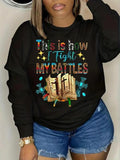 Women'WB shield Graphic Print Round Neck Long Sleeve Sweatshirt, Lady Casual Comfort Fashion Drop Shoulder Crewneck...