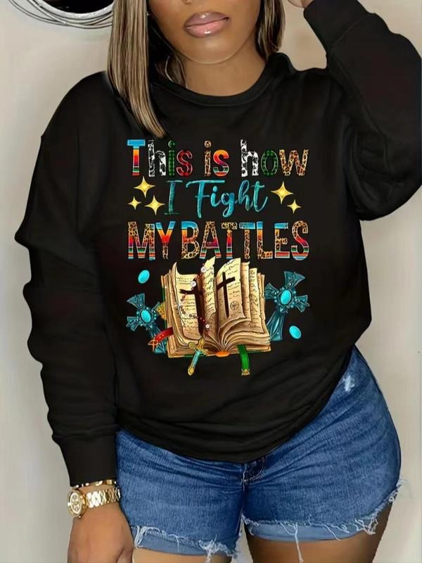 Women'WB shield Graphic Print Round Neck Long Sleeve Sweatshirt, Lady Casual Comfort Fashion Drop Shoulder Crewneck...