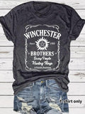 Women'WB shield Graphic Print Round Neck Tee, Casual Short Sleeve Crew Neck T-shirt for Summer, Fashion Women'WB shield...