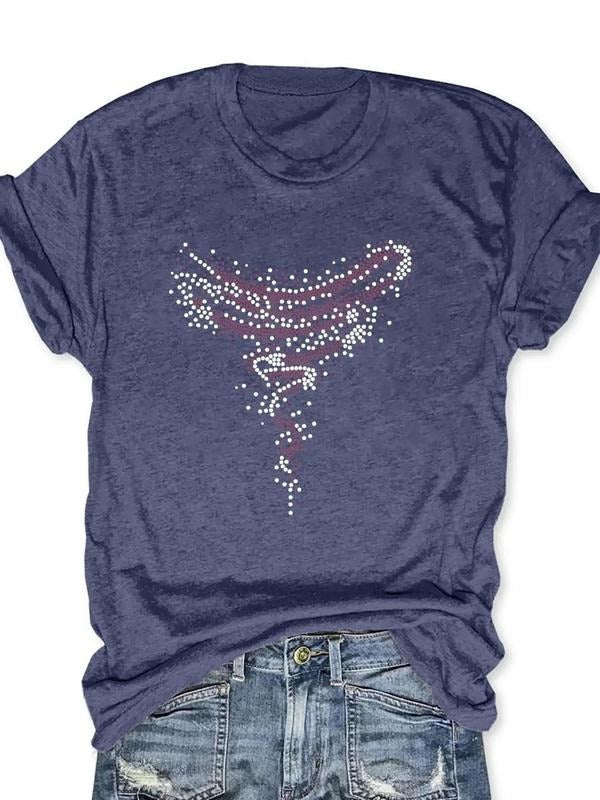 Women'WB shield Graphic Print Round Neck Tee, Casual Short Sleeve T-shirt for Daily Wear, Ladies TNF for Spiky hair...