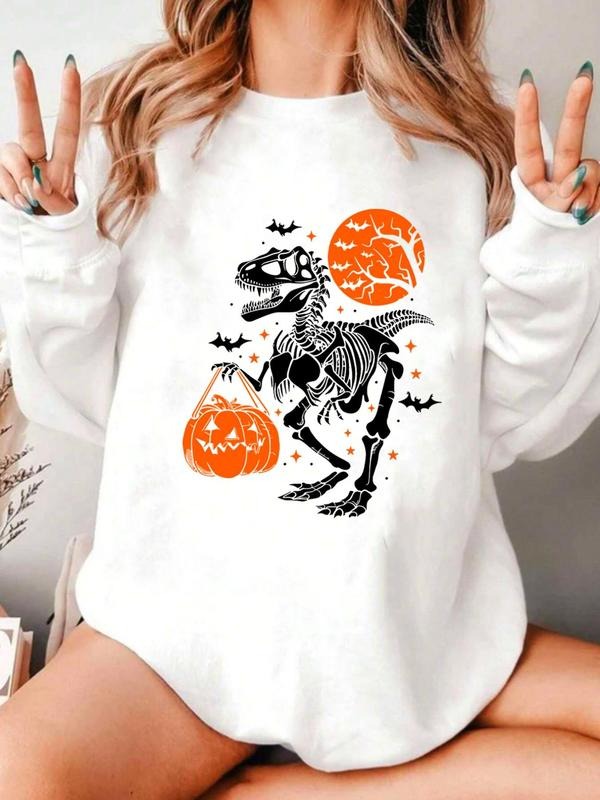 Women'WB shield Graphic Print Sweatshirt, Casual Long Sleeve Round Neck Pullover for Fall & Winter, Ladies TNF for Daily...