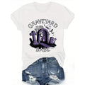 Women'WB shield Graveyard Babe Graphic T-Shirt - 100% Cotton Comfort Fit Short Sleeve Round Neck Casual Top with Straw...