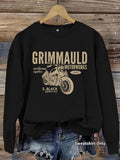 Women'WB shield Grimmauld Motorcycles Print Crew Neck Sweatshirt, Casual Long Sleeve Pullover for Daily Wear, Ladies TNF...