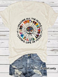 Women'WB shield Guitar & Letter Print Round Neck Graphic Tee, Vintage Trendy Casual Short Sleeve T-shirt for Daily Wear,...