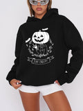 Women'WB shield Halloween Cartoon Pumpkin Graphic Print Hoodie, Casual Drop Shoulder Long Sleeve Hooded Sweatshirt, Lady...