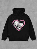 Women'WB shield Halloween Cartoon Skeleton Print Drop Shoulder Hoodie, Fashion Casual Regular Fit Hooded Sweatshirt for...