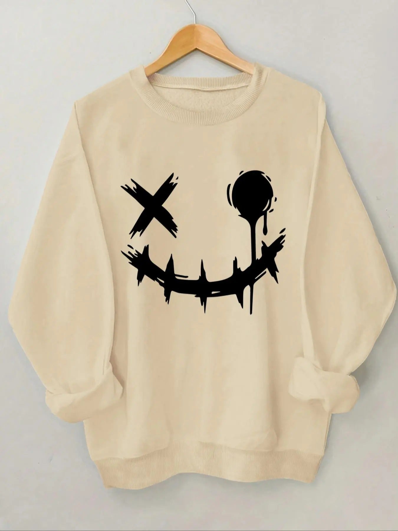 Women'WB shield Halloween Cartoon TNF Print Round Neck Sweatshirt, Fashion Casual Crew Neck Long Sleeve Pullover for...