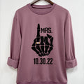 Women'WB shield Halloween Hand & Letter Print Round Neck Sweatshirt, Casual Long Sleeve Crew Neck Pullover for Fall &...