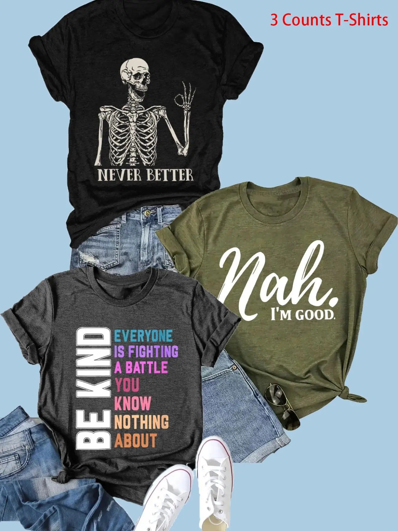 Women'WB shield Halloween Letter & Skull Print Round Neck Tee, Trendy Casual Short Sleeve Graphic T-Shirt for Daily Wear,...