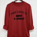 Women'WB shield Halloween Letter Print Drop Shoulder Sweatshirt, Casual Long Sleeve Round Neck Pullover for Fall &...