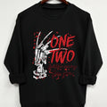 Women'WB shield Halloween Letter Print Round Neck Sweatshirt, Casual Long Sleeve Pullover for Fall & Winter, Women'WB...