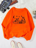 Women'WB shield Halloween Print Drop Shoulder Sweatshirt, Casual Long Sleeve Round Neck Pullover for Daily Wear, Ladies...
