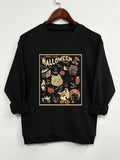Women'WB shield Halloween TNF Cartoon Print Crew Neck Sweatshirt, Casual Long Sleeve Pullover for Daily Wear, Ladies...