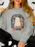 Women'WB shield Halloween TNF Drop Shoulder Sweatshirt, Casual Long Sleeve Round Neck Pullover for Daily Wear, Ladies...